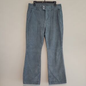 Suede Kick Boot Leg Pants in Slate Blue
